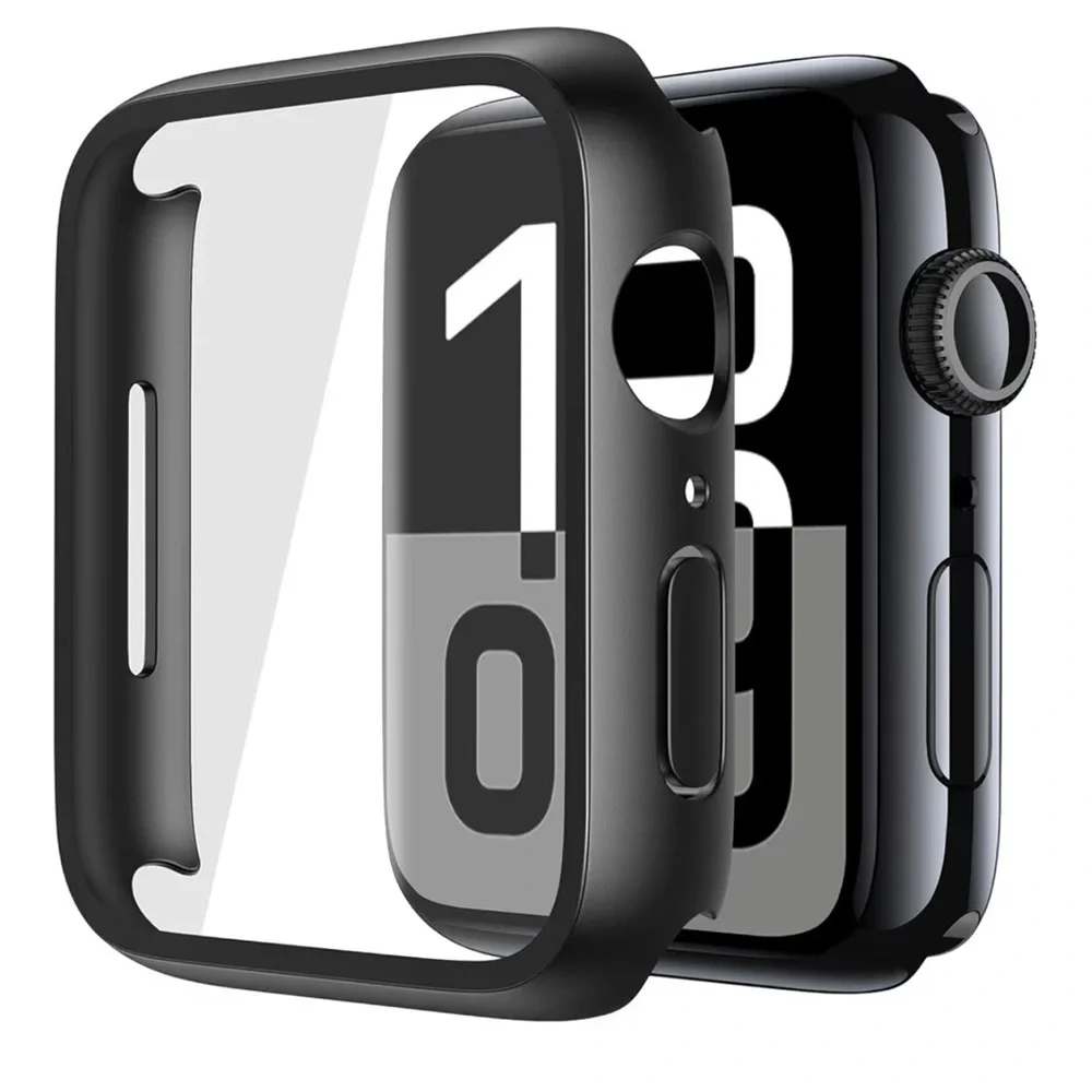 Misxi 2 Pack Tempered Glass Case Compatible for Apple Watch 11 / 10 46mm